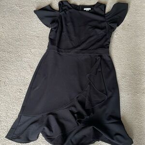 London times ruffle cold shoulder black dress size 12